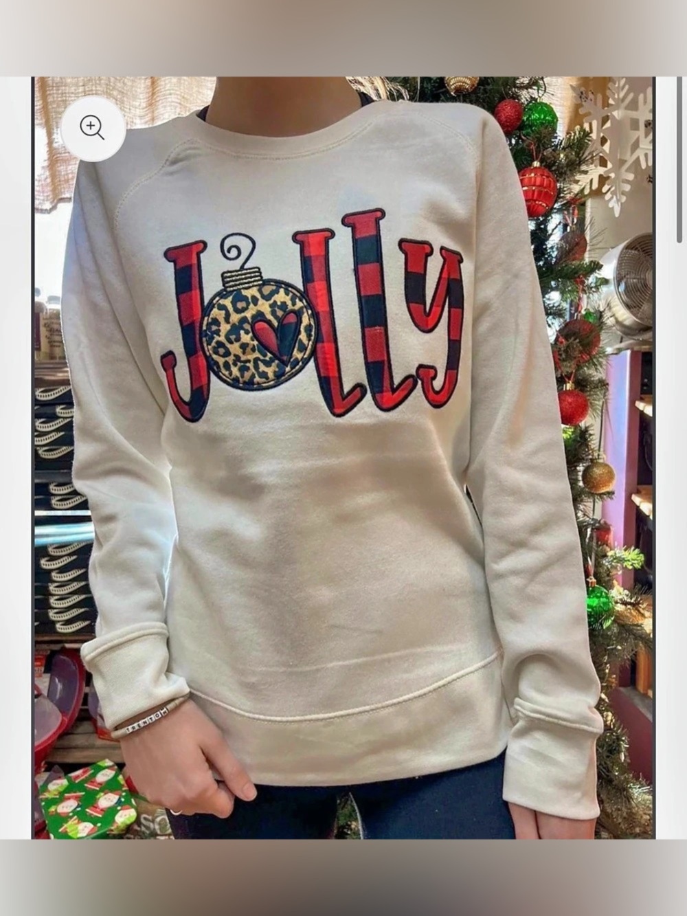 Royce Brand Leopard JÖLLY Appliquéd Christmas Slim Fit Sweatshirt Size Medium